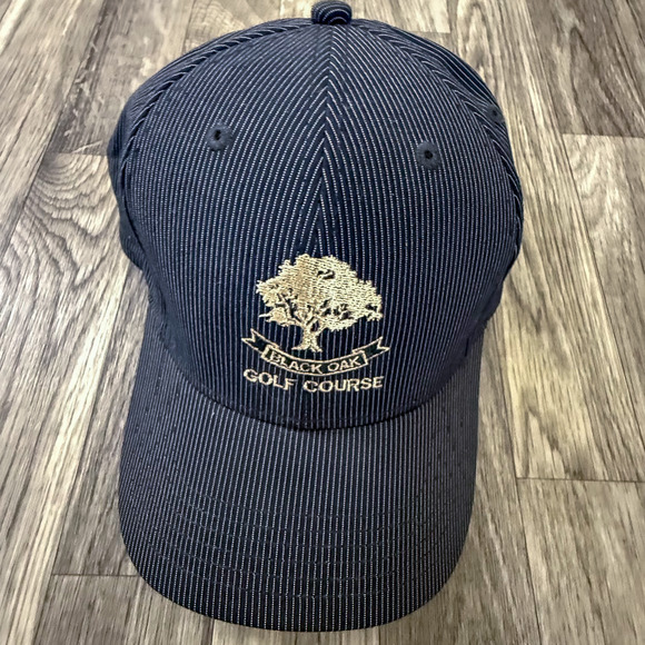 Legendary Black Oak Golf Course Hat Blue Pinstripe Cap Adjustable 100% Cotton - Picture 1 of 5